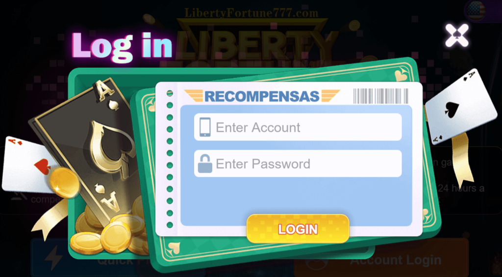 liberty fortune 777 casino login page